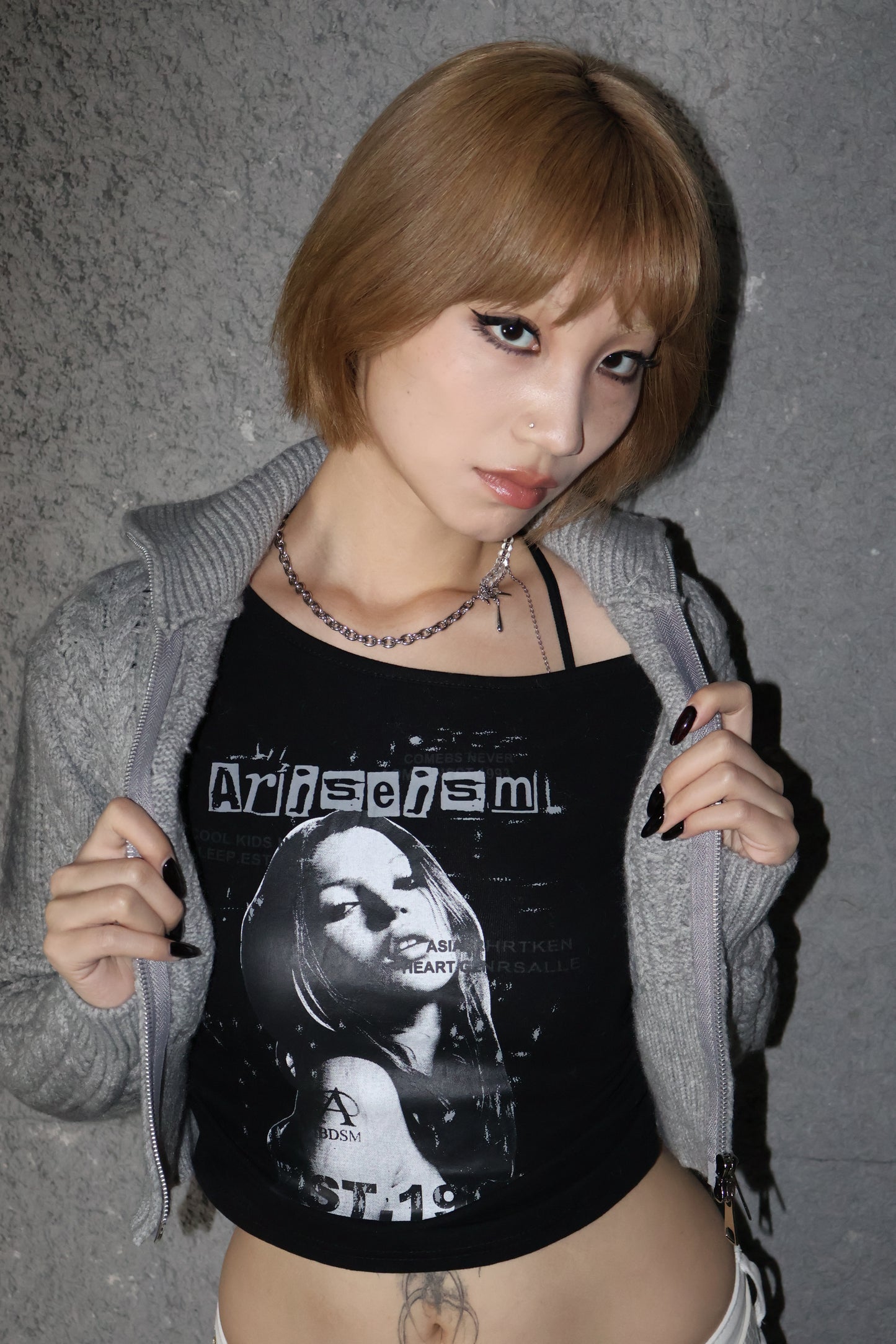 highjack  short zip knitA373