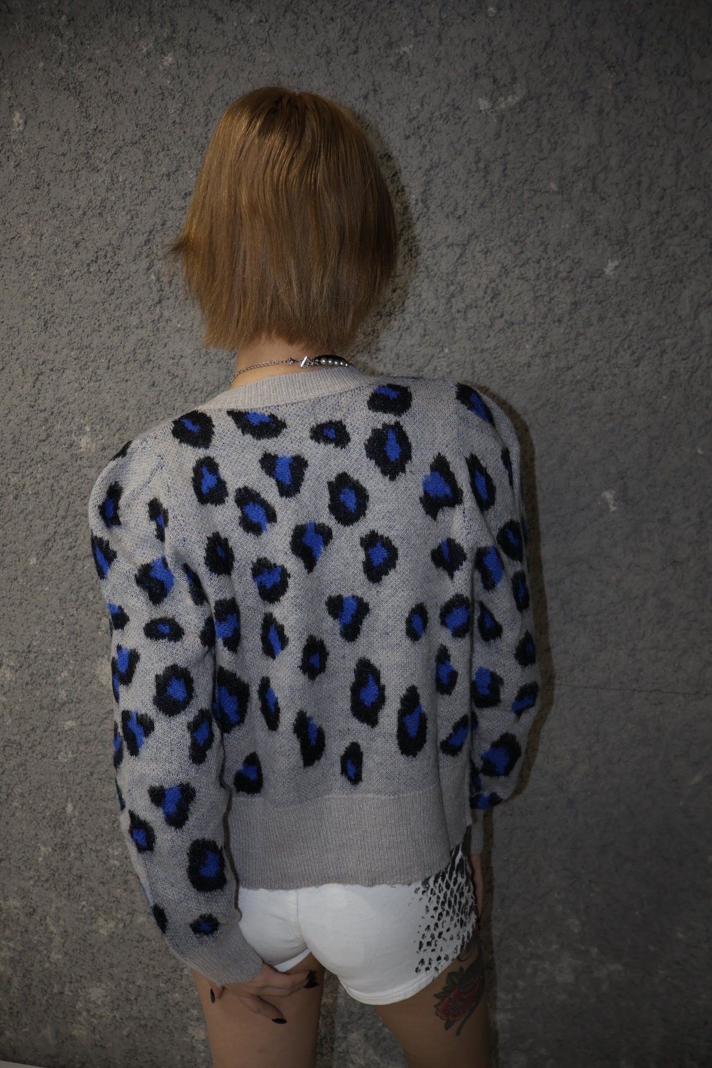 24-K31 color leopard cardigan A393