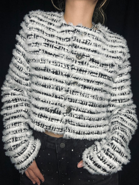Fuzzy Stripe Jacket A321
