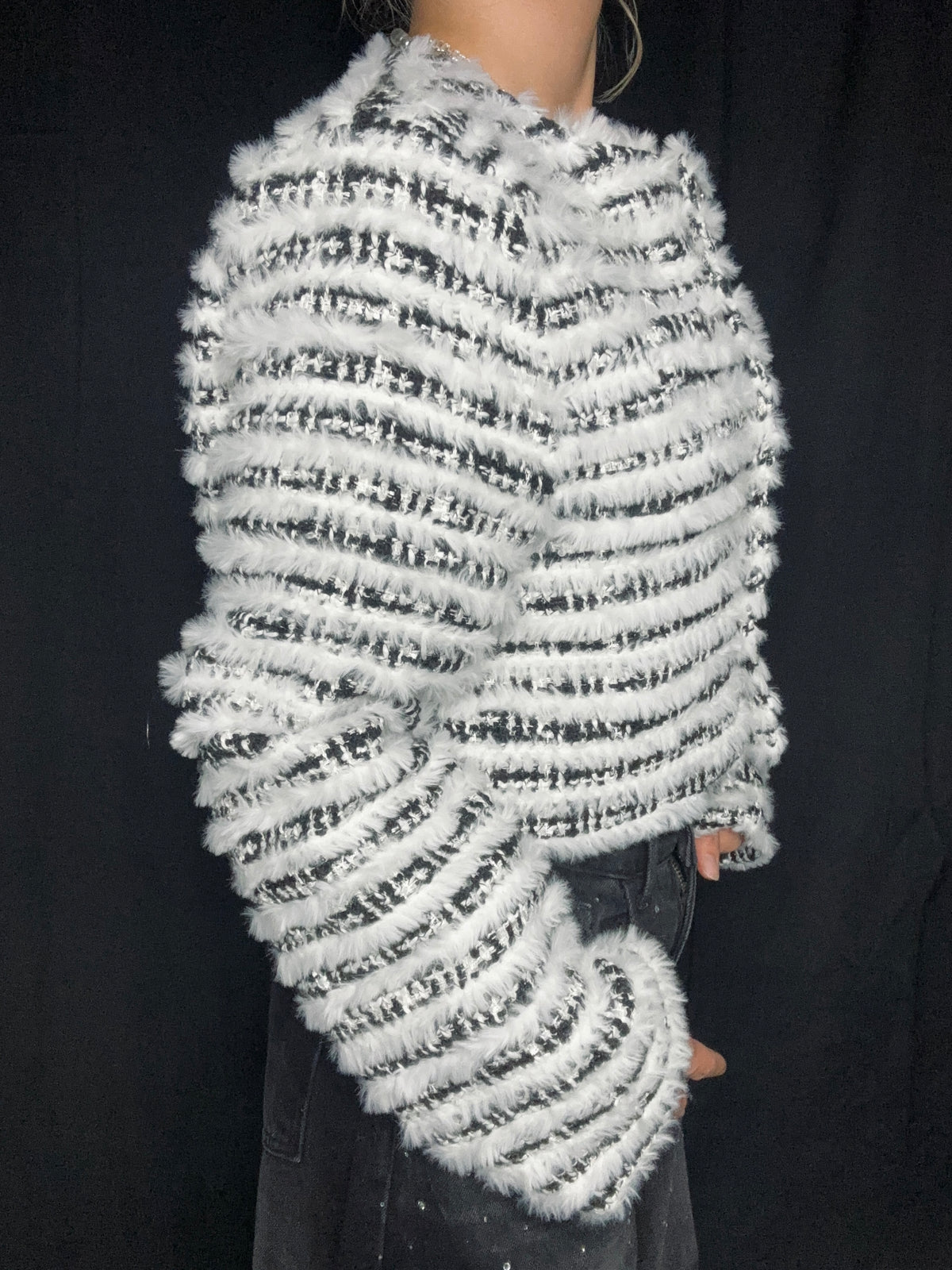 Fuzzy Stripe Jacket A321