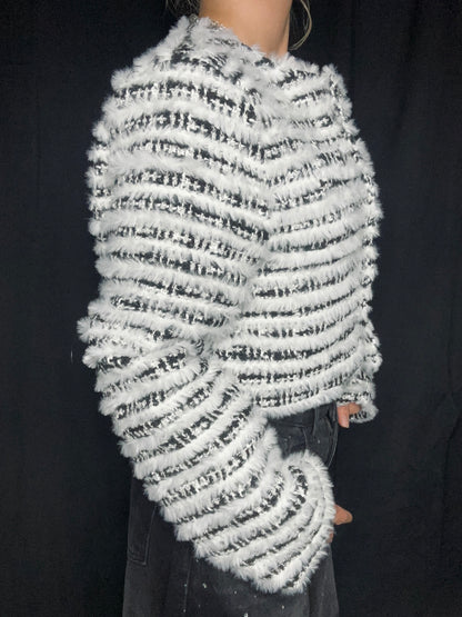 Fuzzy Stripe Jacket A321