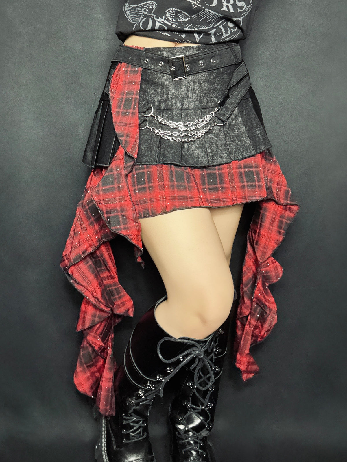 Chain Pleats Skirt A672