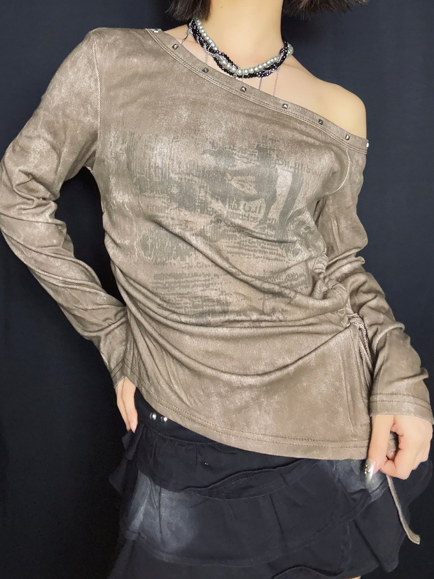Washed Ruched Top A675