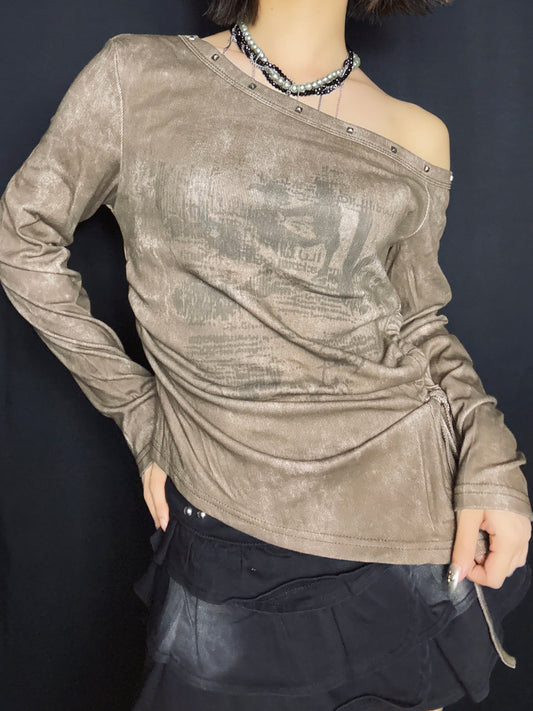 Washed Ruched Top A675