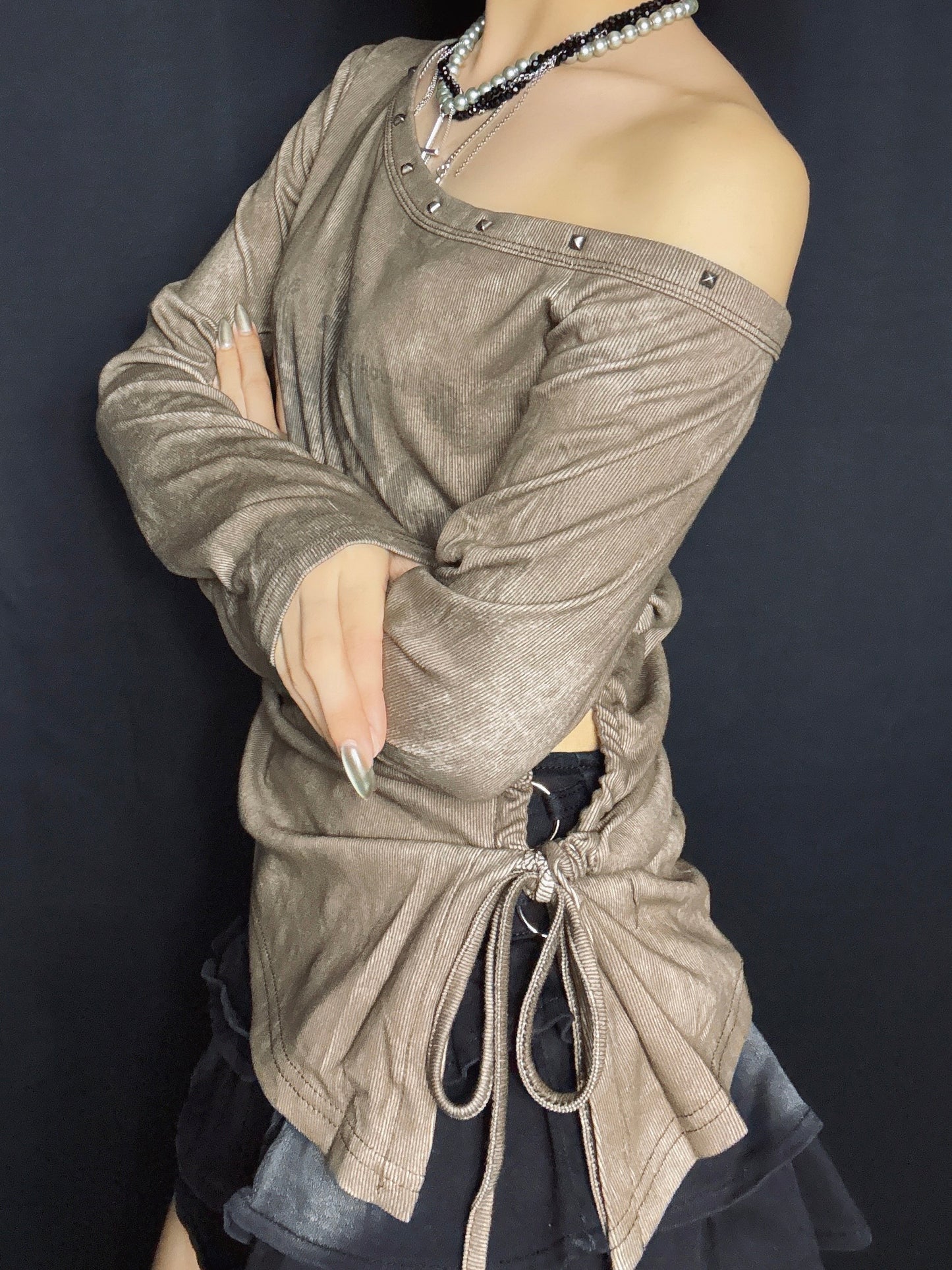 Washed Ruched Top A675