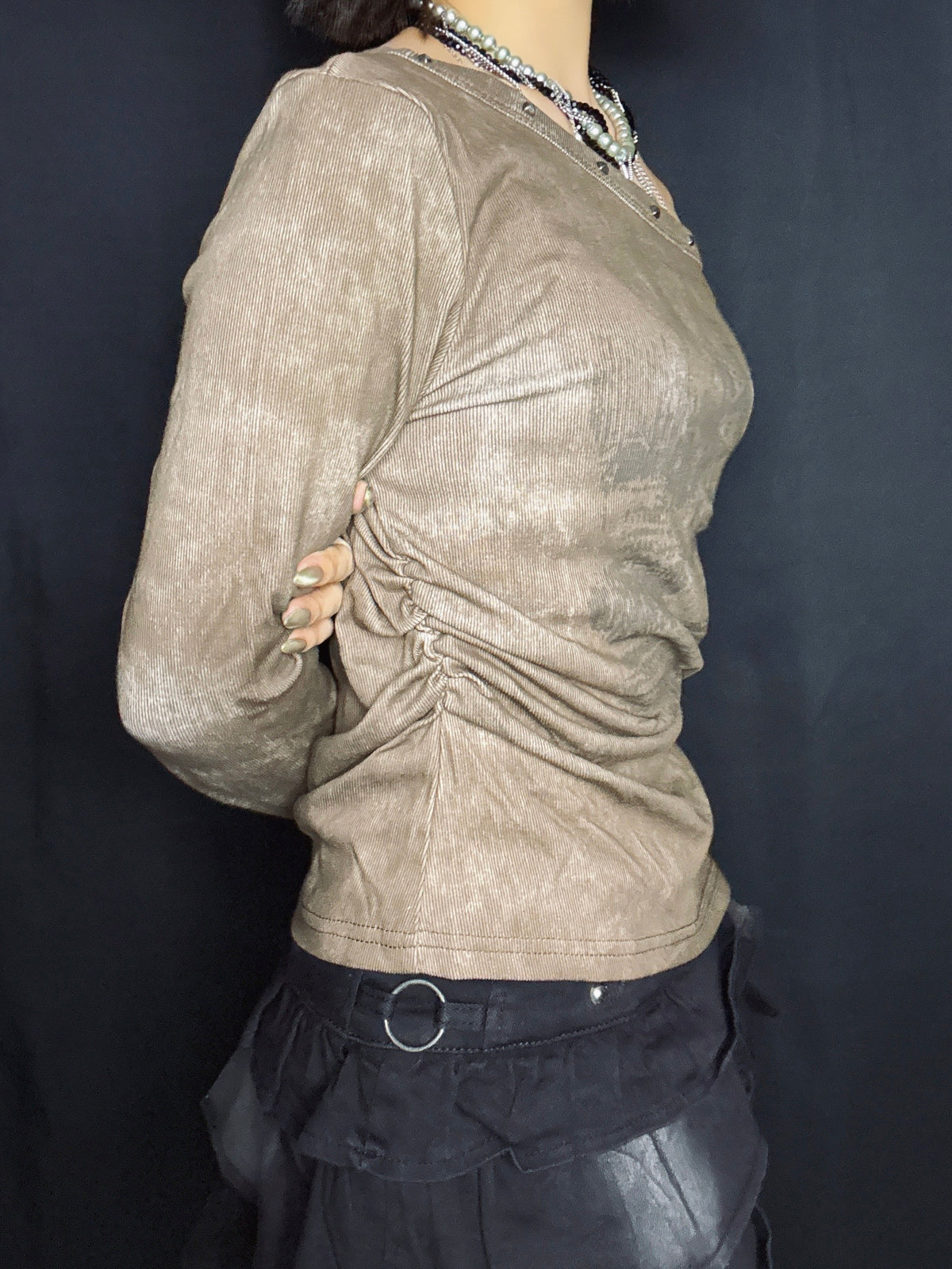 Washed Ruched Top A675