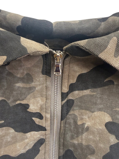 Camo Zip Hood Top A574