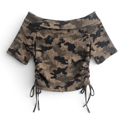 Lace-Up Crop Top A572