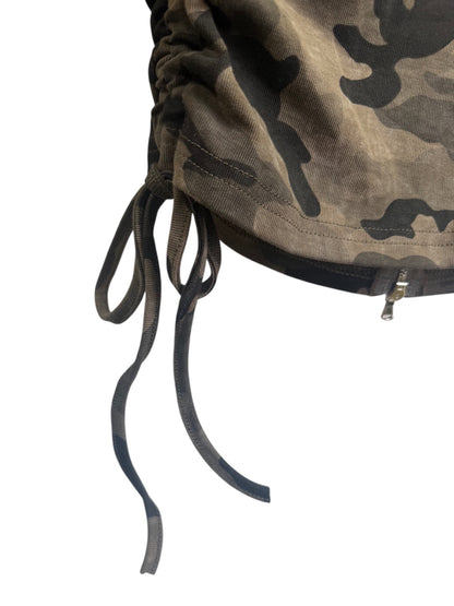 Camo Zip Hood Top A574