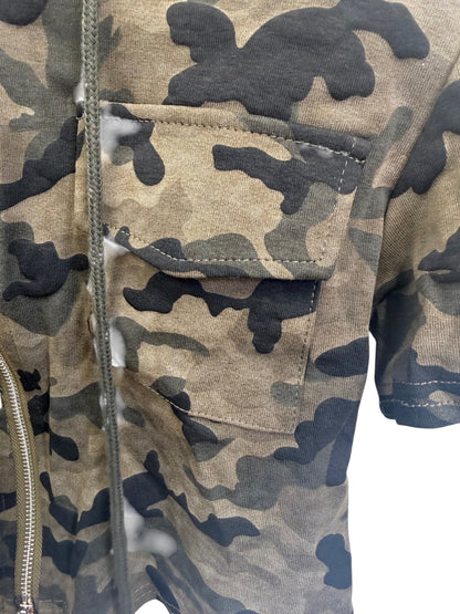 Camo Zip Hood Top A574