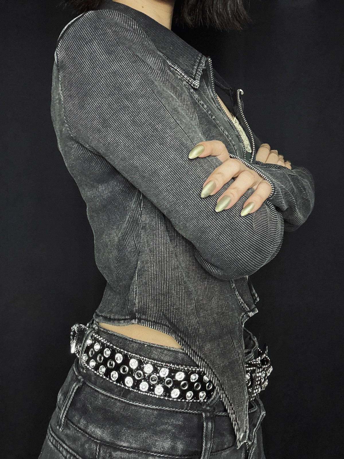 zip short tops A485