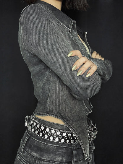 zip short tops A485