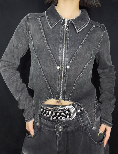zip short tops A485