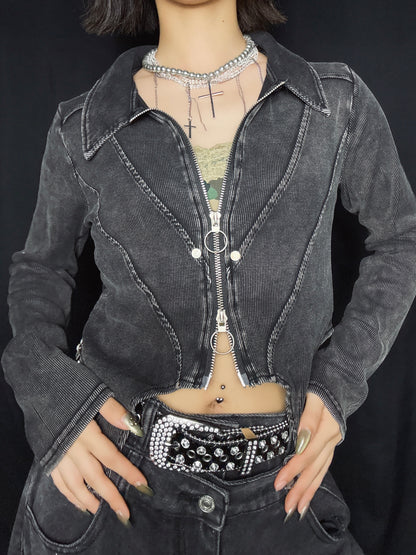 zip short tops A485