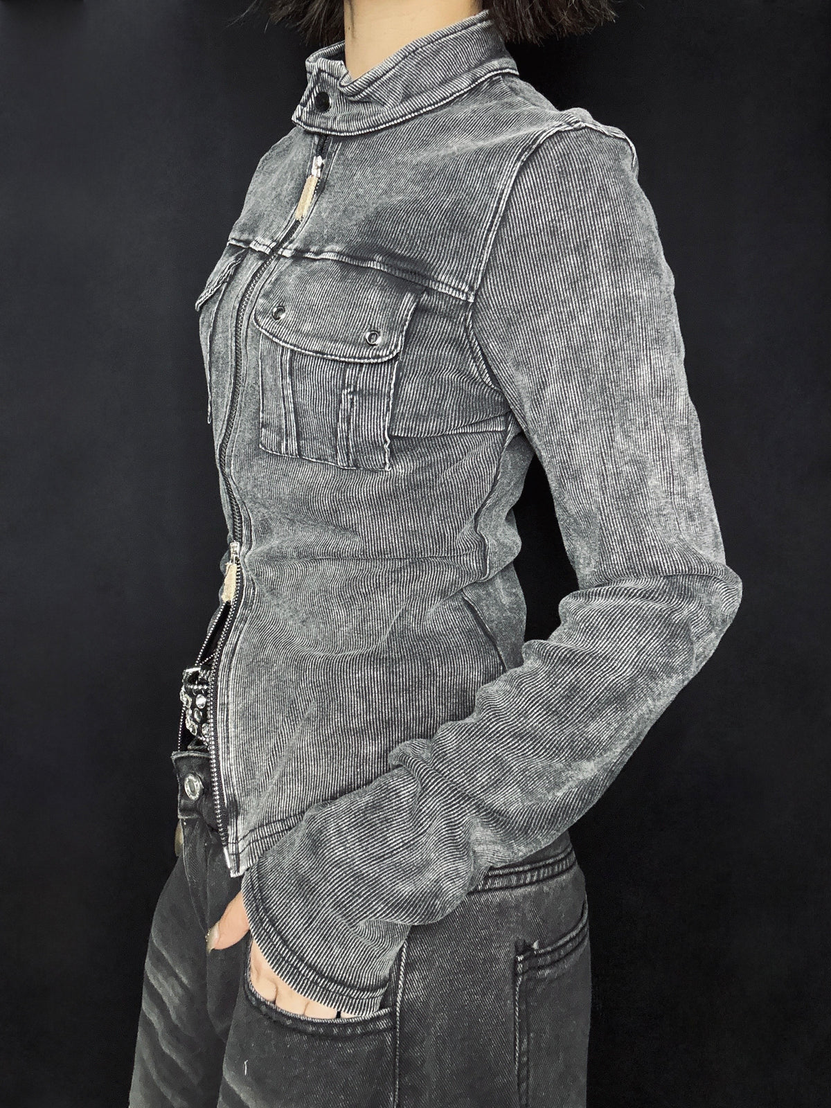 Washed Zip Jacket A703