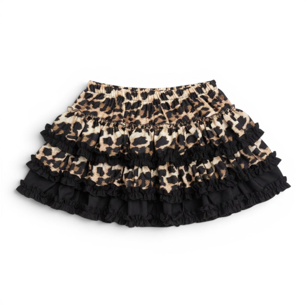 Leopard Ruffle Mini Skirt A571
