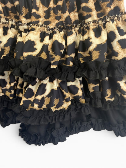 Leopard Ruffle Mini Skirt A571