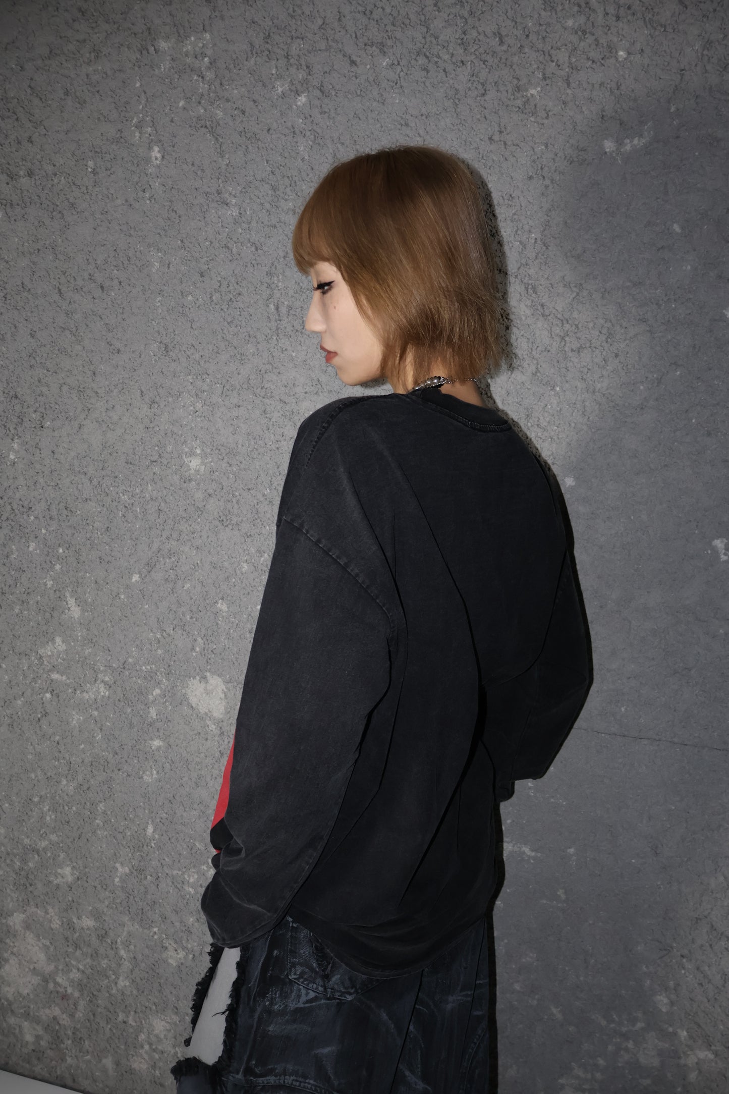 dog print long-T A383