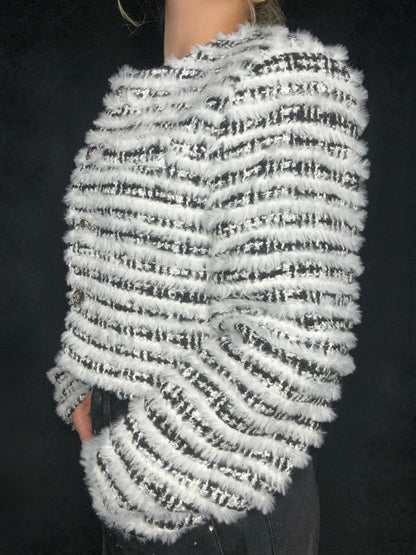 Fuzzy Stripe Jacket A321