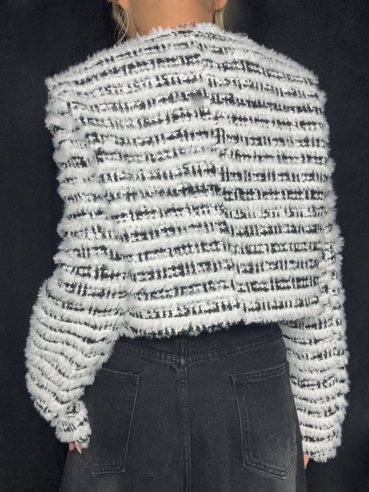 Fuzzy Stripe Jacket A321