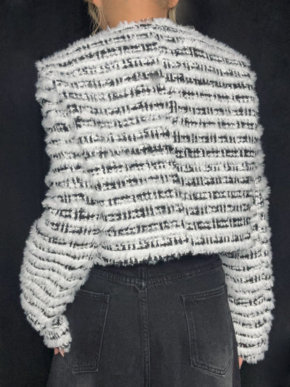 Fuzzy Stripe Jacket A321