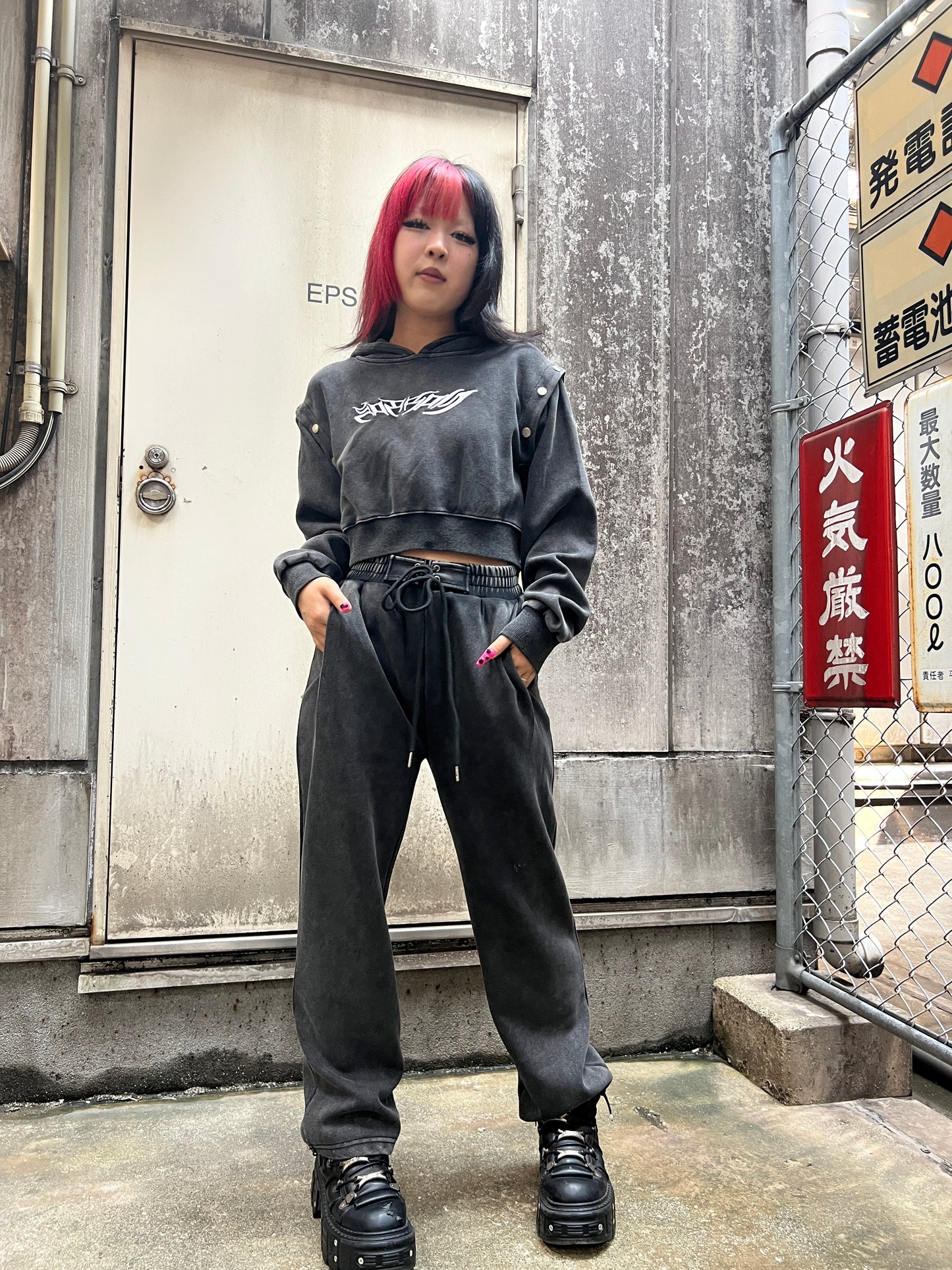 Carbon Crop Hoodie A309