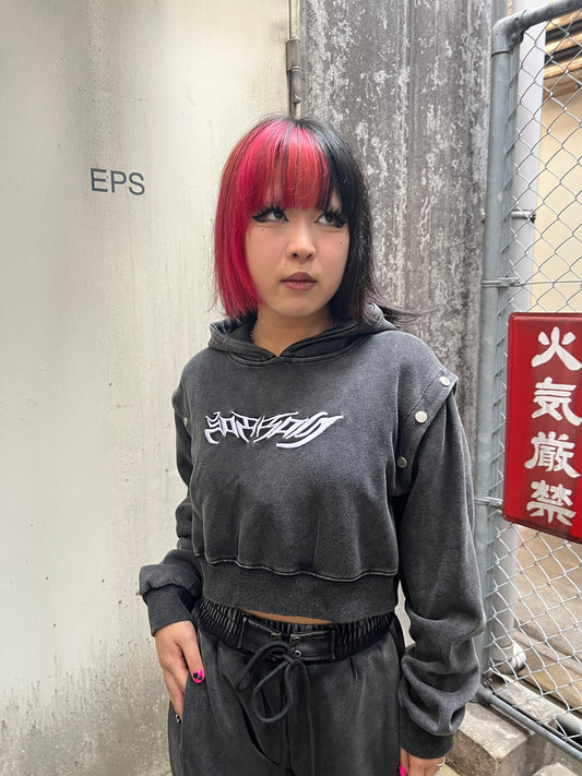 Carbon Crop Hoodie A309