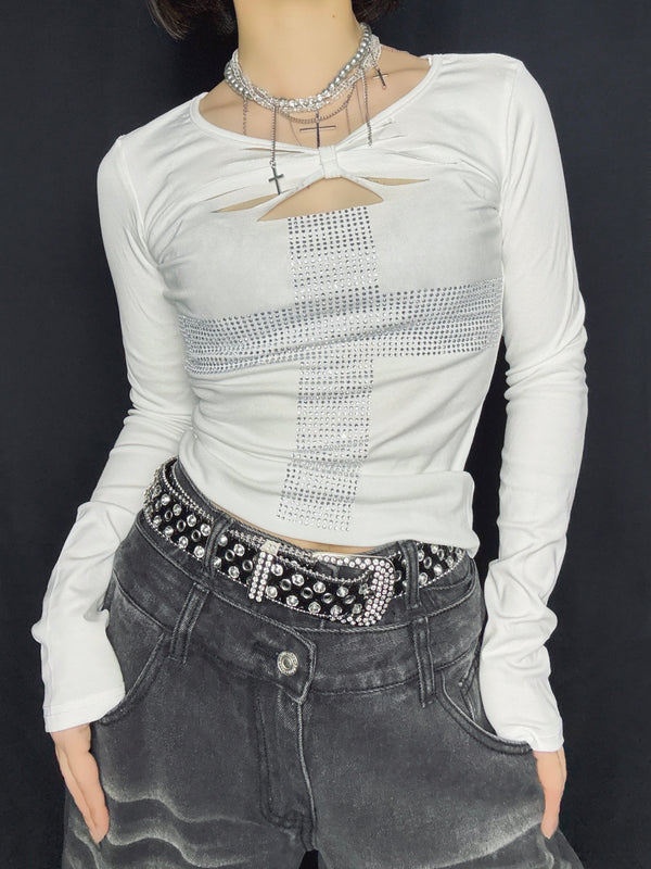 Studded Cross Top  A706