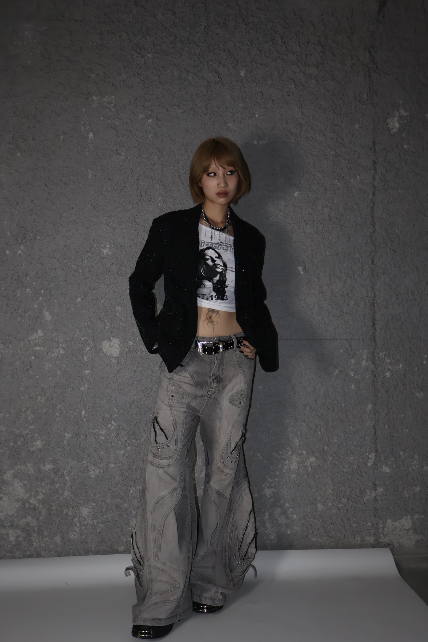 25-K33 rhinestone jacket A370