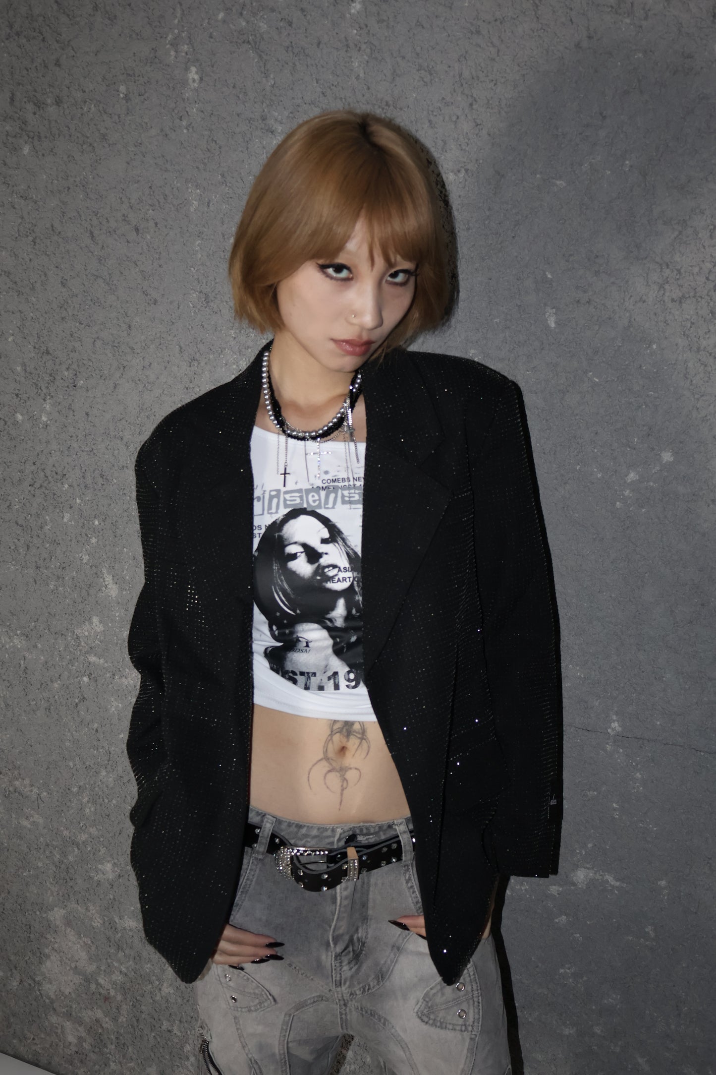 25-K33 rhinestone jacket A370