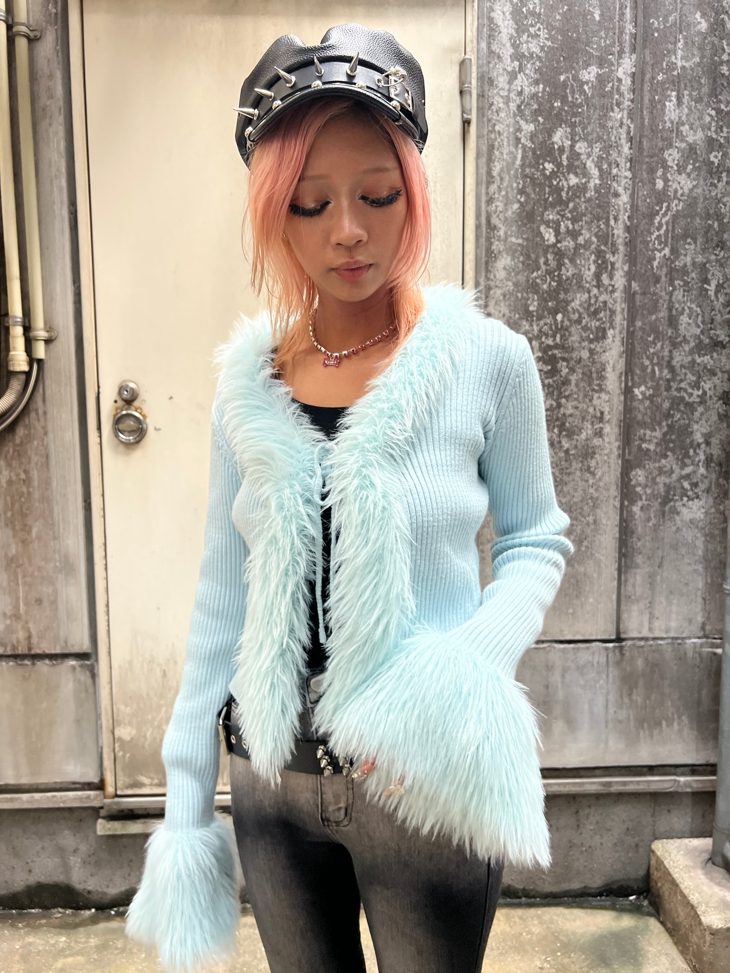 Fur Trim Cardigan A319