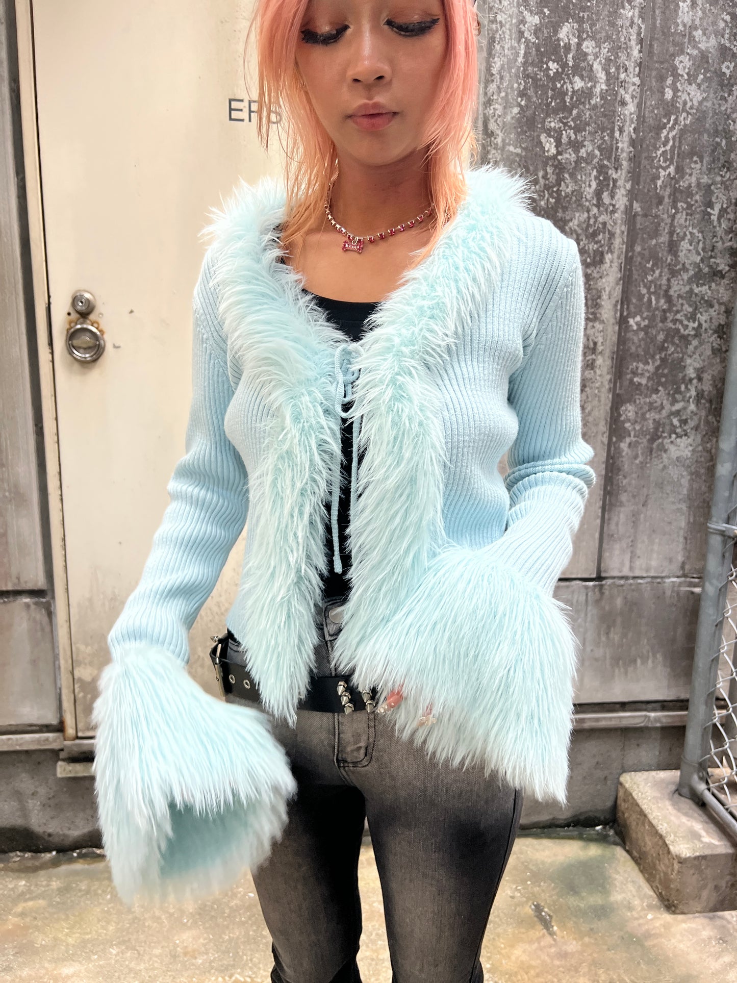 Fur Trim Cardigan A319