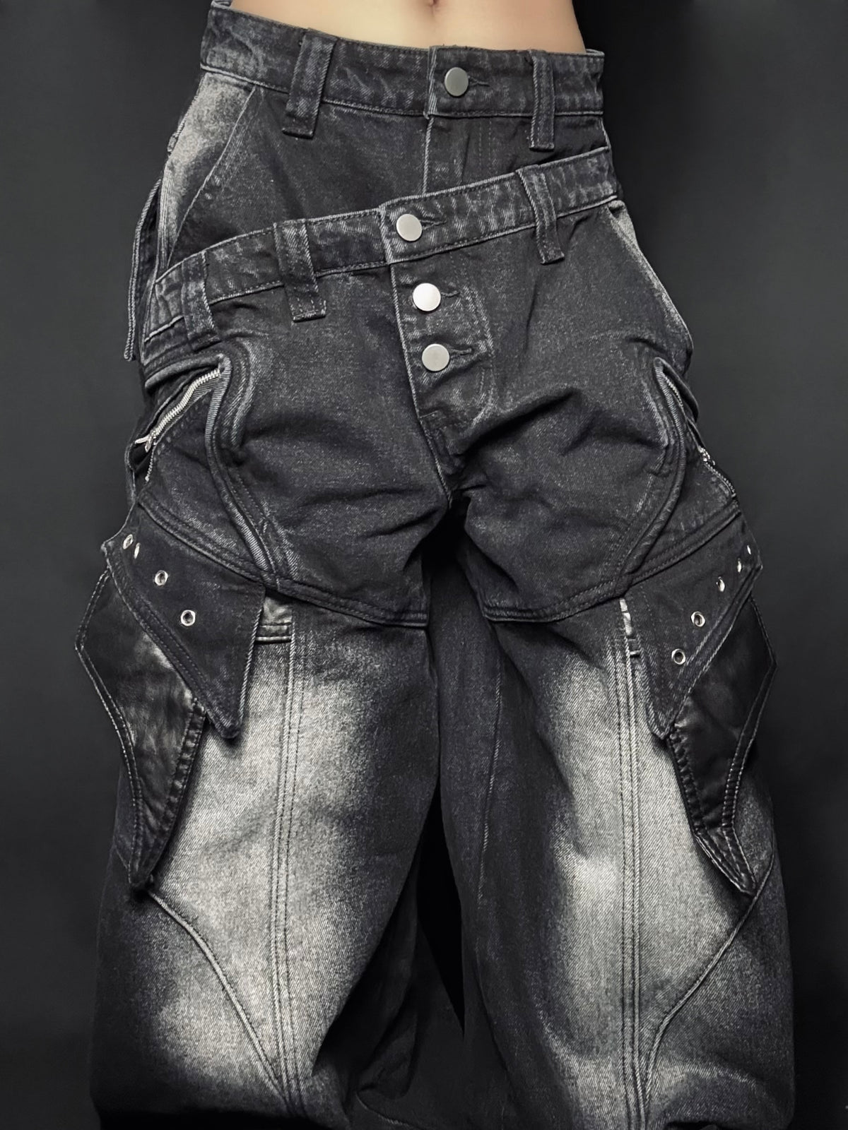 Buckle Cargo Denim A709