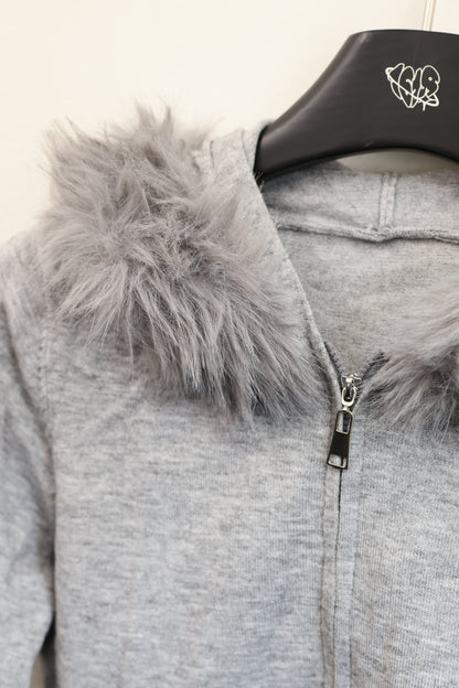 25-863 Fur Hood knit top　A394