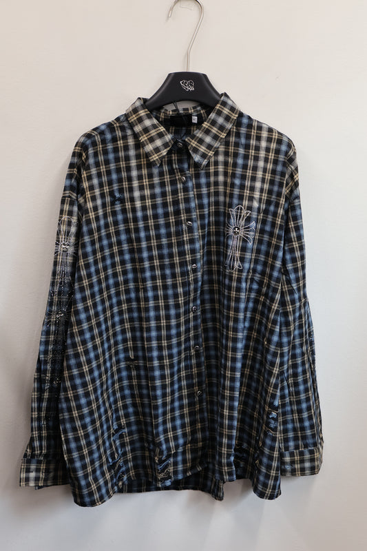 257-09 Grunge Plaid Shirt A409