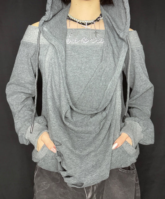 25-938 Drape Zip Hoodie A384