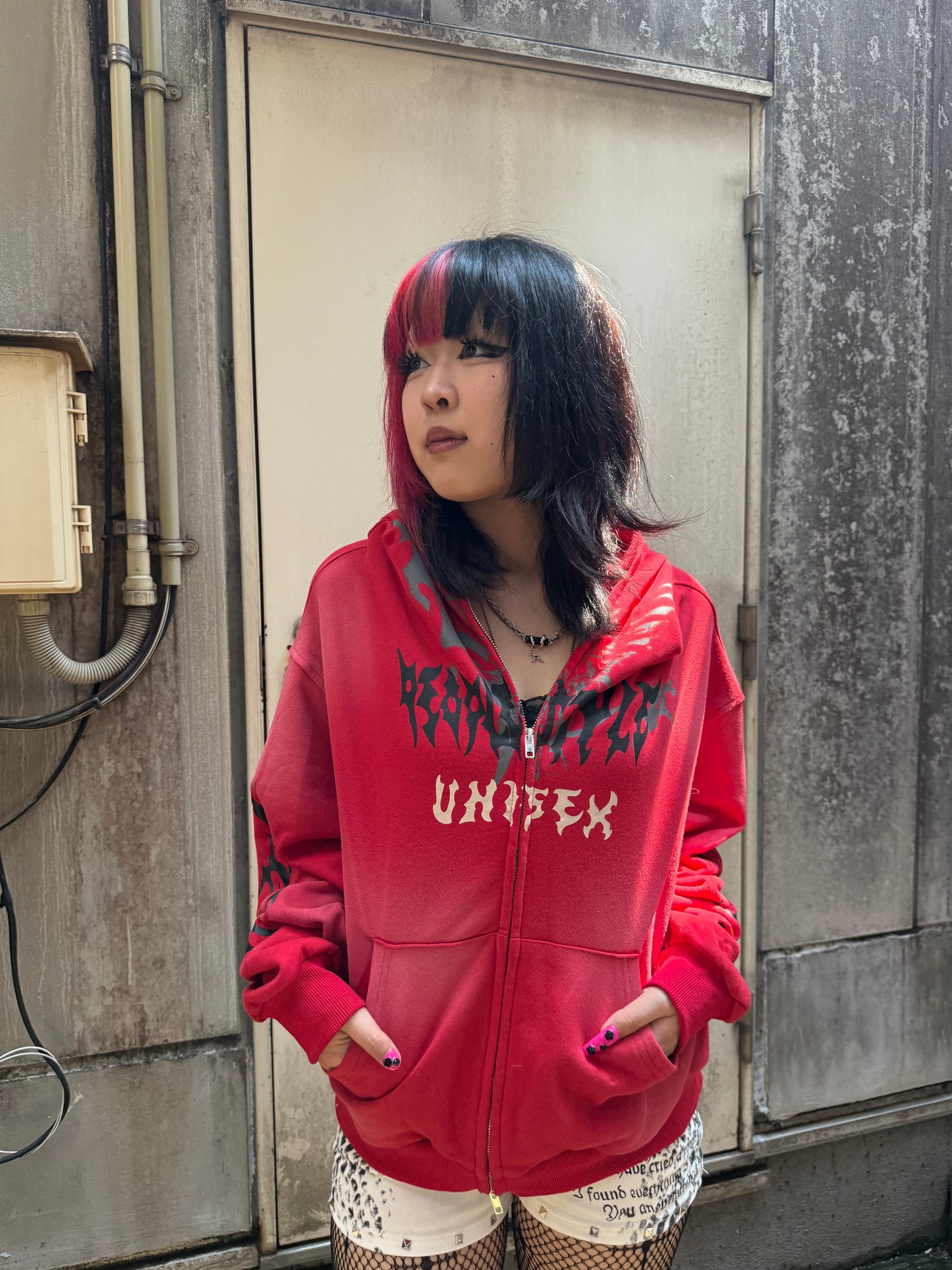 Flame Print Hoodie A314