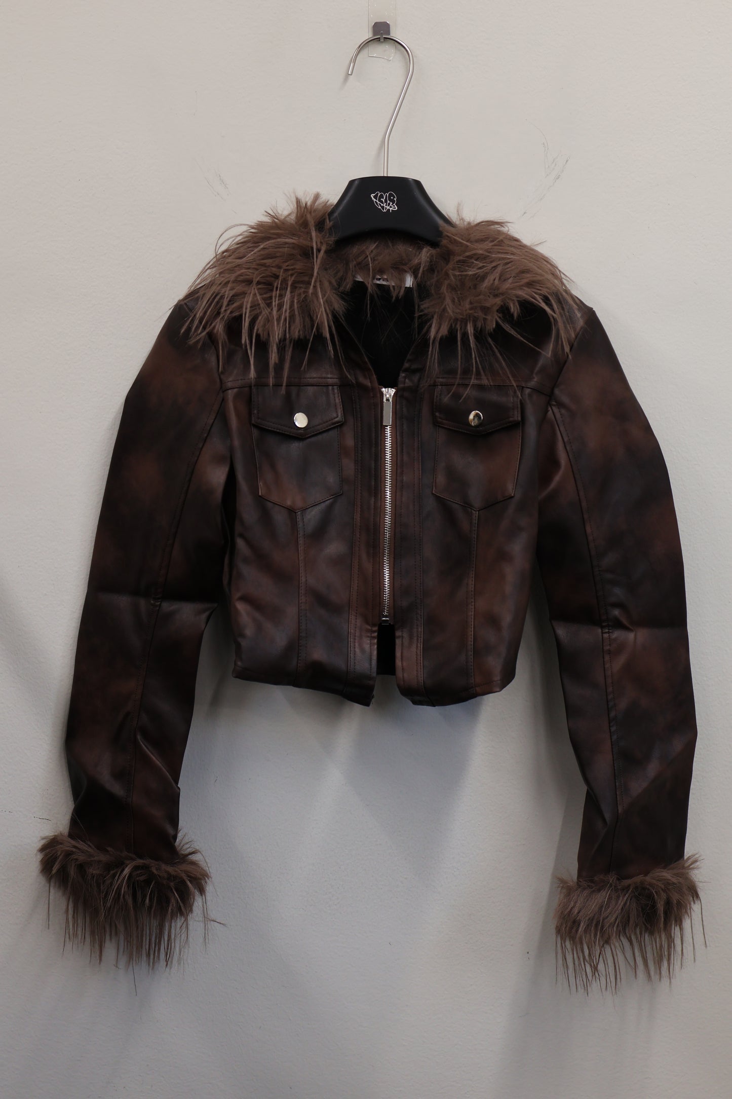 fur light leather shirt A420