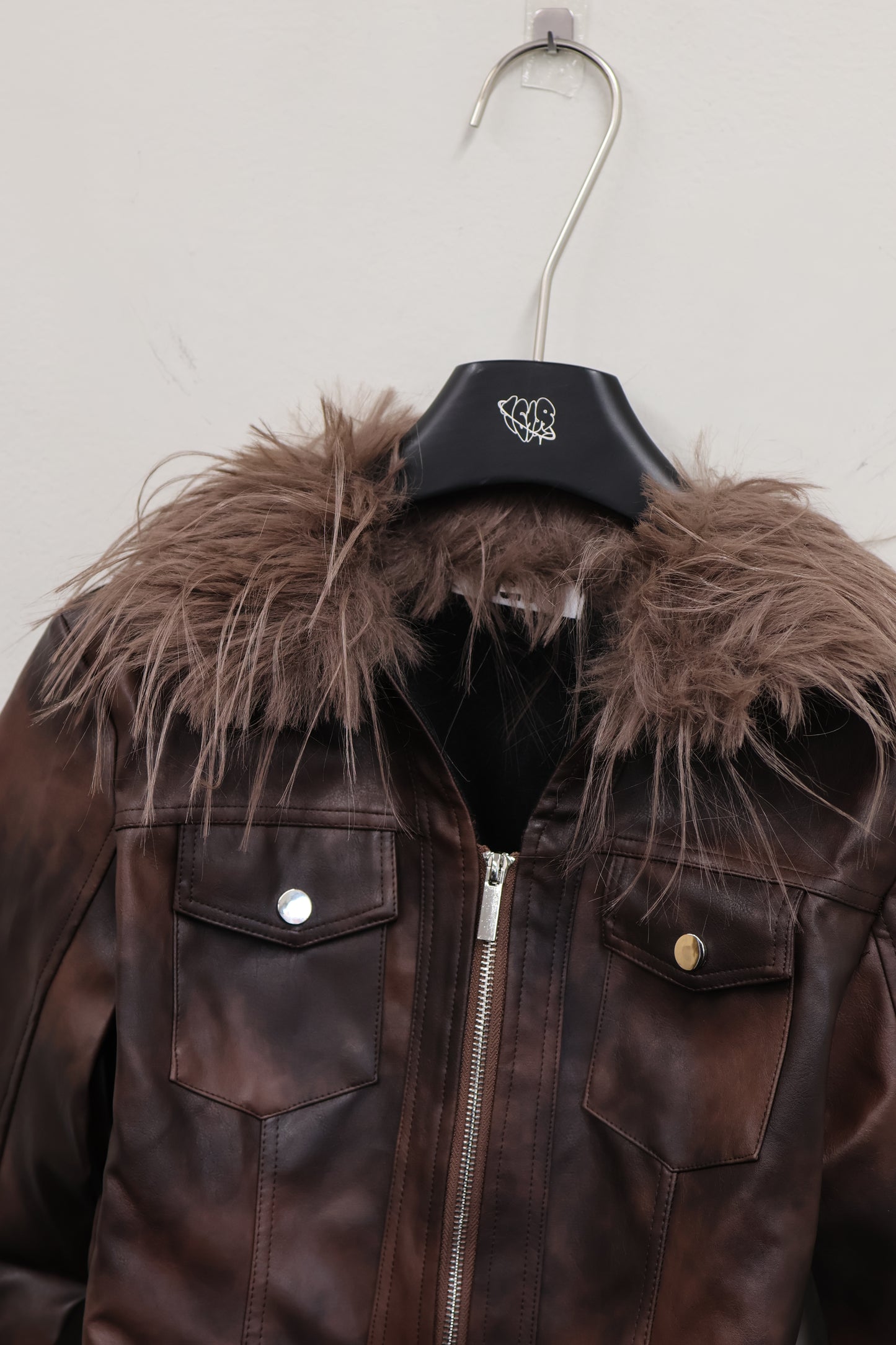 fur light leather shirt A420