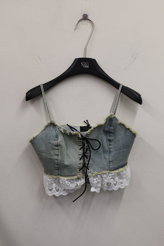 frill denim setup