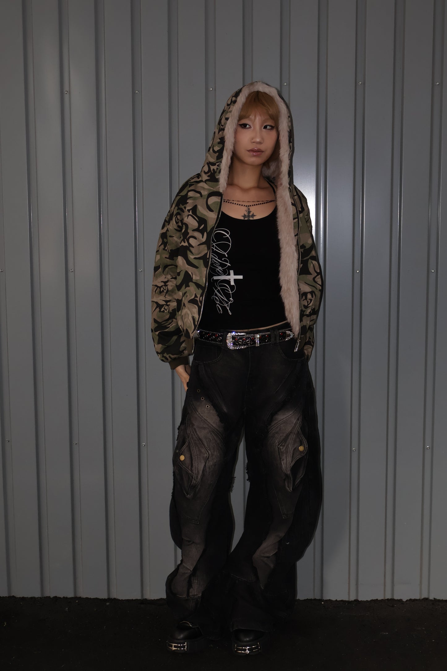 Camo Fur Hood jacket A421