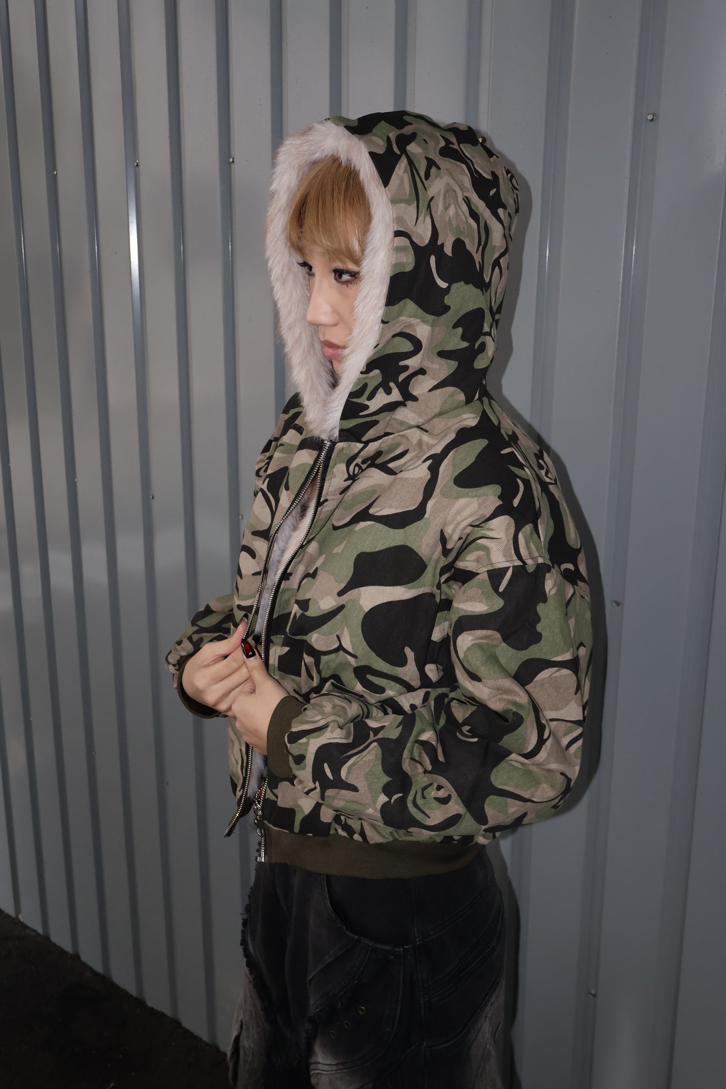 Camo Fur Hood jacket A421