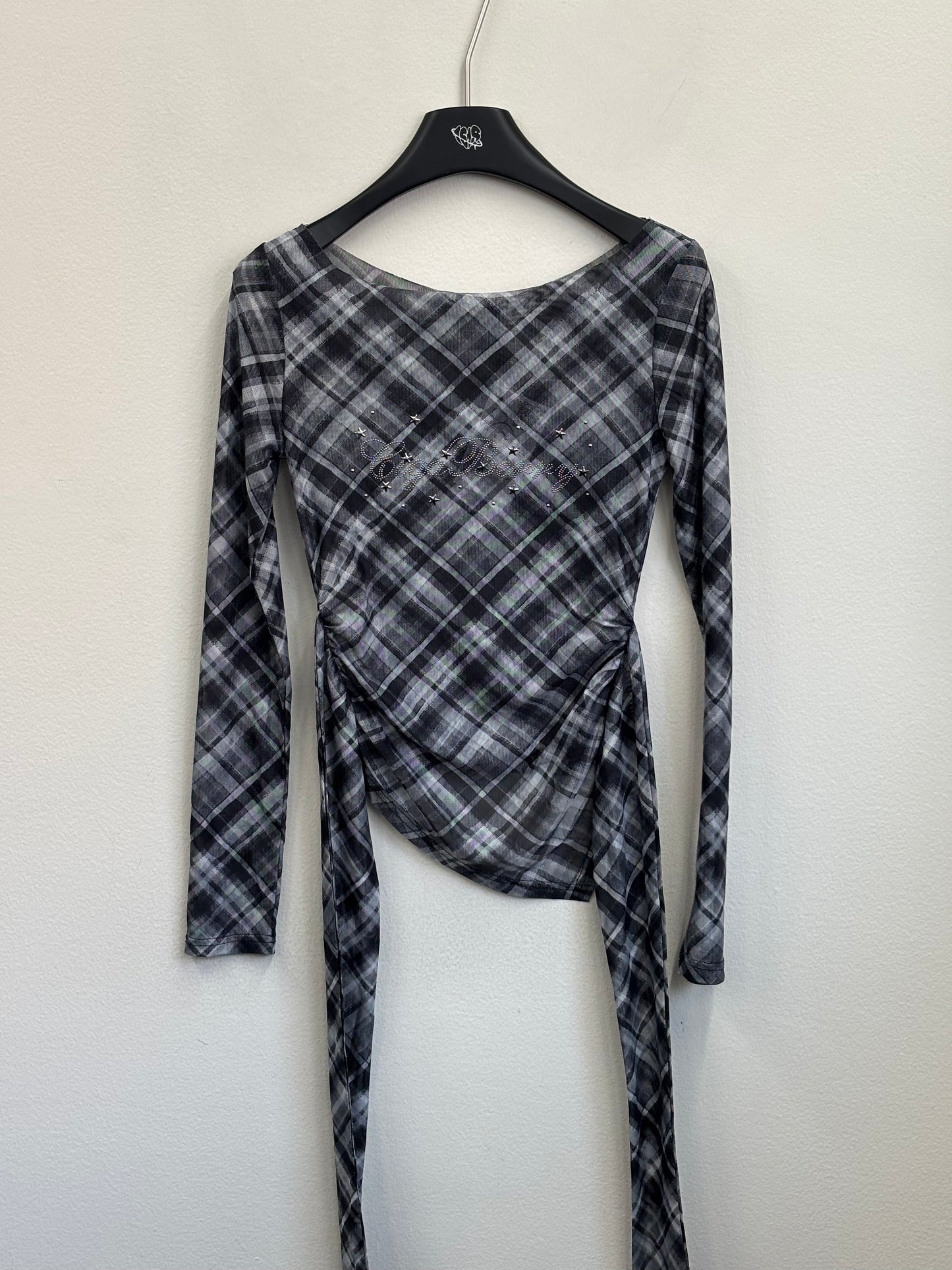 rhinestone check L/S A197