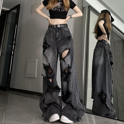 black damage denim A259