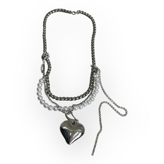 pearl heart necklace I22