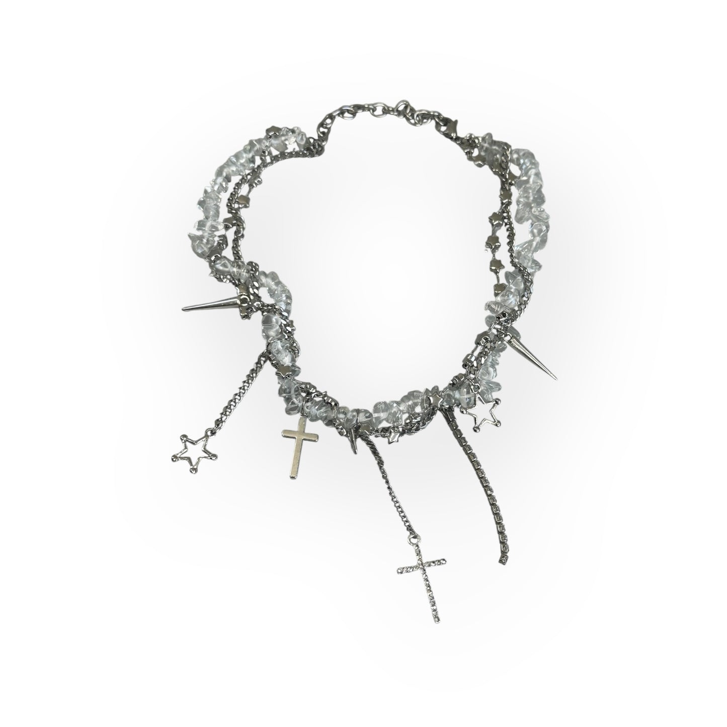 heart clear chain necklace I15