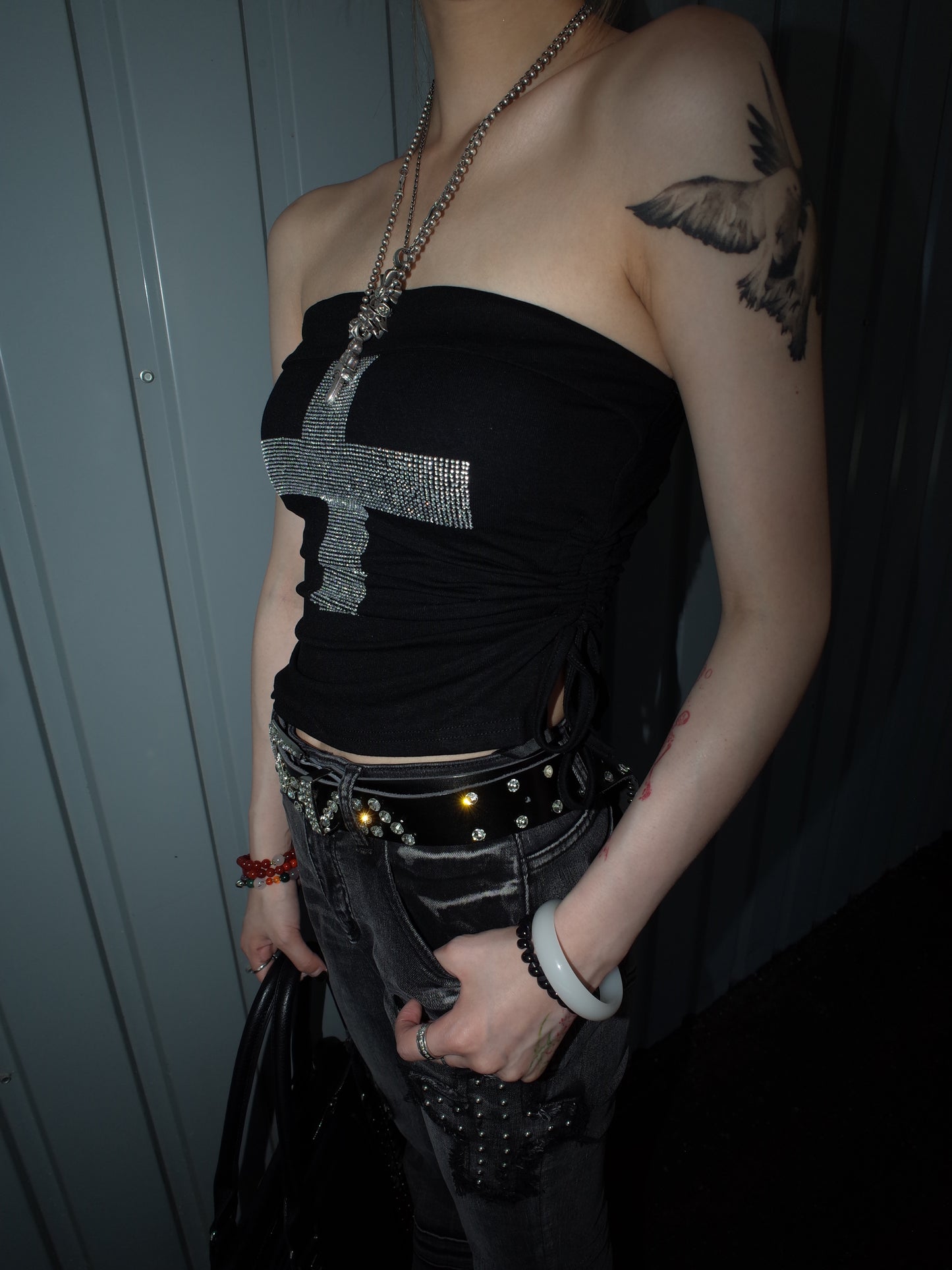 Stud Cross Tube Top A577