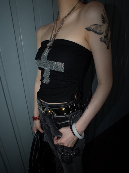 Stud Cross Tube Top A577