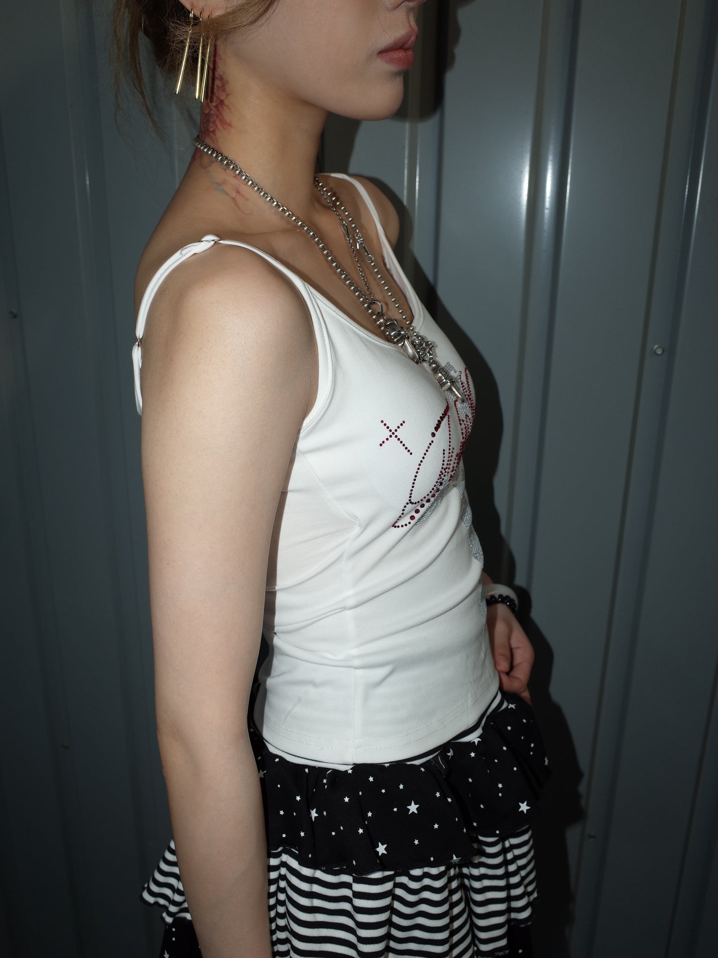 Cutout Cross Cami Top  A554