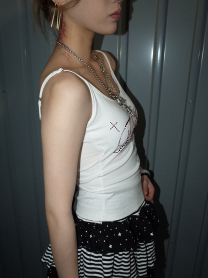 Cutout Cross Cami Top  A554